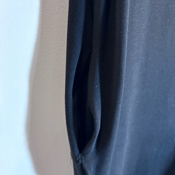 SMASH + TESS Sz L V-Neck Jumpsuit Wide Leg Seam Pockets Patch Front Pocket Black - Picture 4 of 10